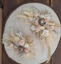 Load image into Gallery viewer, Boho Blush Banksia Everlasting arbour / backdrop or easel flowers - HIRE ONLY
