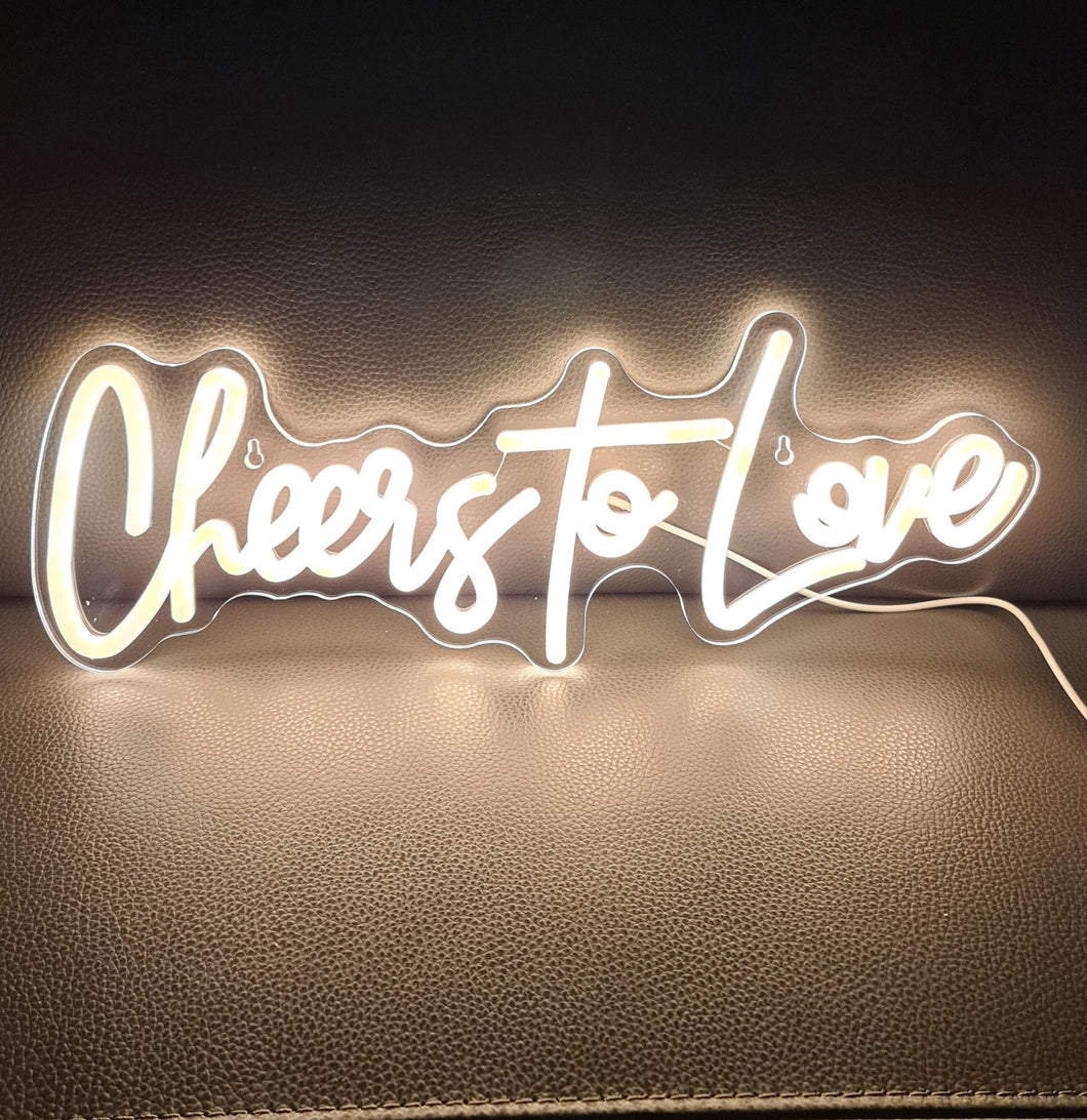 Cheers to Love – LED Sign with own power supply - HIRE ONLY