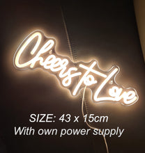 Load image into Gallery viewer, Cheers to Love – LED Sign with own power supply - HIRE ONLY

