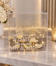 Load image into Gallery viewer, Clear Acrylic Wishing Well with love heart padlocks &amp; lights - HIRE ONLY
