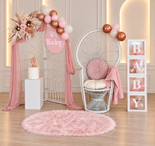 Load image into Gallery viewer, Pastel pink fluffy rug – additional decor - HIRE ONLY

