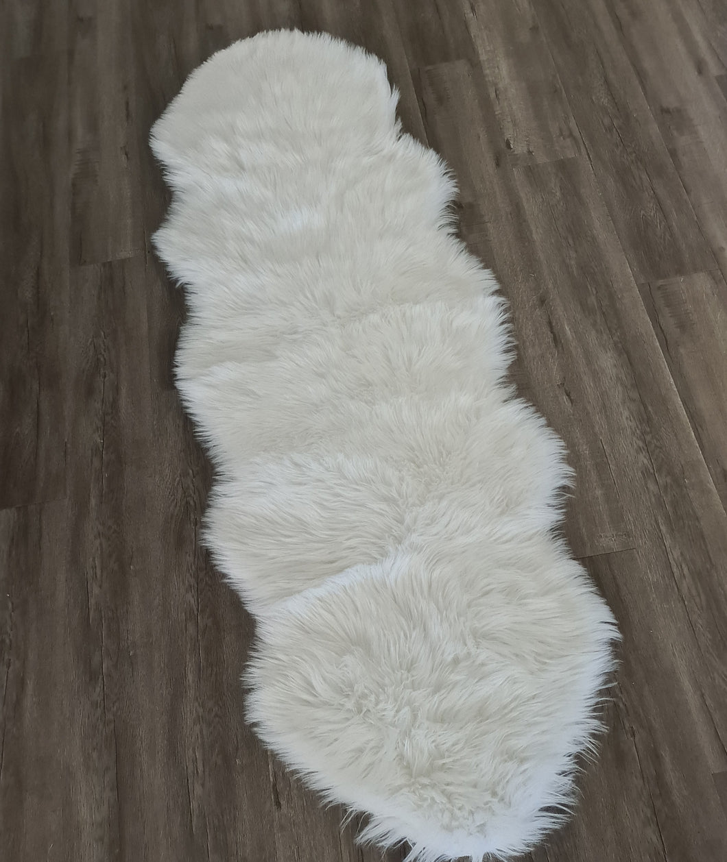 White fluffy rug – 2 available – additional decor - HIRE ONLY