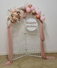Load image into Gallery viewer, Happy Birthday blush flowers &amp; backdrop - HIRE ONLY
