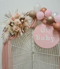 Load image into Gallery viewer, Baby Shower blush flowers &amp; backdrop – Basic Package - HIRE ONLY
