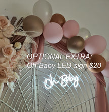 Load image into Gallery viewer, Baby Shower blush flowers &amp; backdrop – Basic Package - HIRE ONLY
