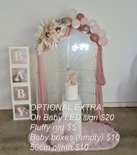 Load image into Gallery viewer, Baby Shower blush flowers &amp; backdrop – Basic Package - HIRE ONLY
