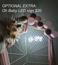 Load image into Gallery viewer, Baby Shower blush flowers &amp; backdrop – Basic Package - HIRE ONLY
