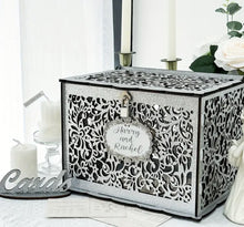 Load image into Gallery viewer, Rustic vintage silver wishing well with padlock &amp; lights - HIRE ONLY
