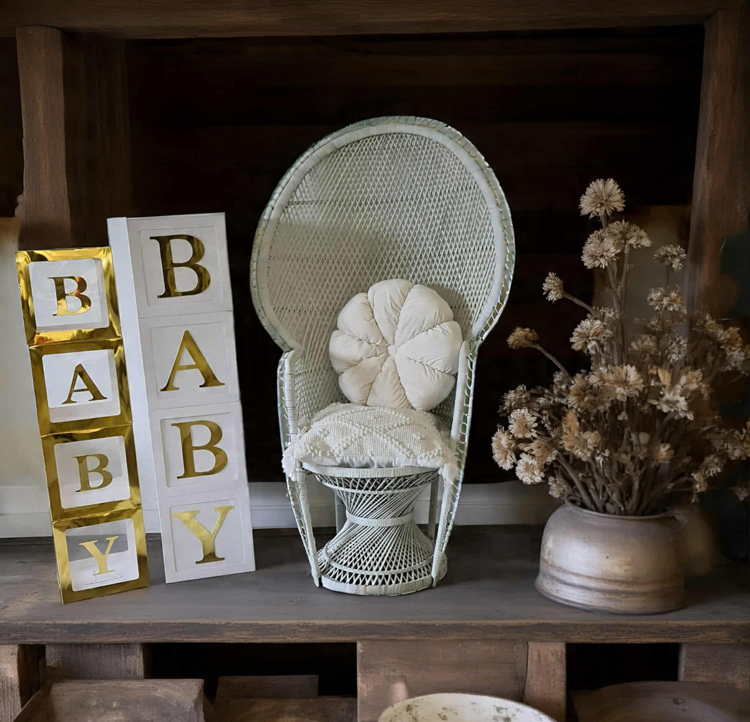 Baby Shower BABY Boxes - Gold / Gold & White - HIRE ONLY