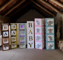 Load image into Gallery viewer, Baby Shower BABY Boxes - PINK - HIRE ONLY

