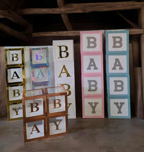 Load image into Gallery viewer, Baby Shower BABY Boxes - BLUE - HIRE ONLY
