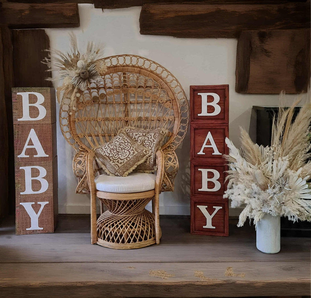 Baby Shower BABY Boxes – Boho or Rustic - HIRE ONLY