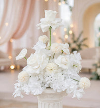 Load image into Gallery viewer, White table flowers, table centrepiece / plinth / aisle flowers - HIRE ONLY
