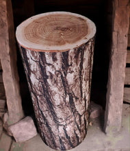 Load image into Gallery viewer, Rustic wood stump cylinder plinth cake or flower stand - 90cm - HIRE ONLY
