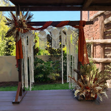 Load image into Gallery viewer, Large Boho Macrame – wooden arbour additional - HIRE ONLY
