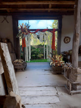 Load image into Gallery viewer, Large Boho Macrame – wooden arbour additional - HIRE ONLY
