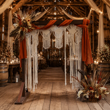 Load image into Gallery viewer, Large Boho Macrame – wooden arbour additional - HIRE ONLY
