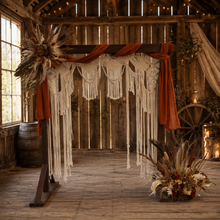 Load image into Gallery viewer, Large Boho Macrame – wooden arbour additional - HIRE ONLY
