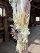 Load image into Gallery viewer, White wooden arbour w macrame - Boho Package - HIRE ONLY
