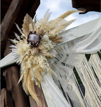 Load image into Gallery viewer, White wooden arbour w macrame - Boho Package - HIRE ONLY
