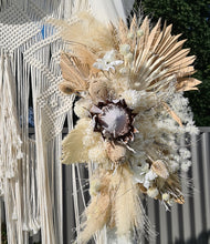 Load image into Gallery viewer, White wooden arbour w macrame - Boho Package - HIRE ONLY
