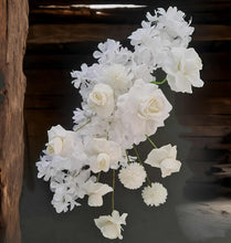 Load image into Gallery viewer, White flowers for welcome sign frame or easel (flowers only) - HIRE ONLY
