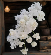 Load image into Gallery viewer, White flowers for welcome sign frame or easel (flowers only) - HIRE ONLY
