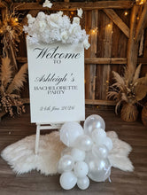 Load image into Gallery viewer, White flowers for welcome sign frame or easel (flowers only) - HIRE ONLY
