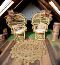 Load image into Gallery viewer, Rustic Queen peacock chair package
