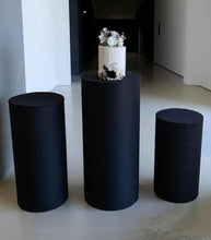 Load image into Gallery viewer, Black cylinder cake stand / plinth - 90cm - HIRE ONLY

