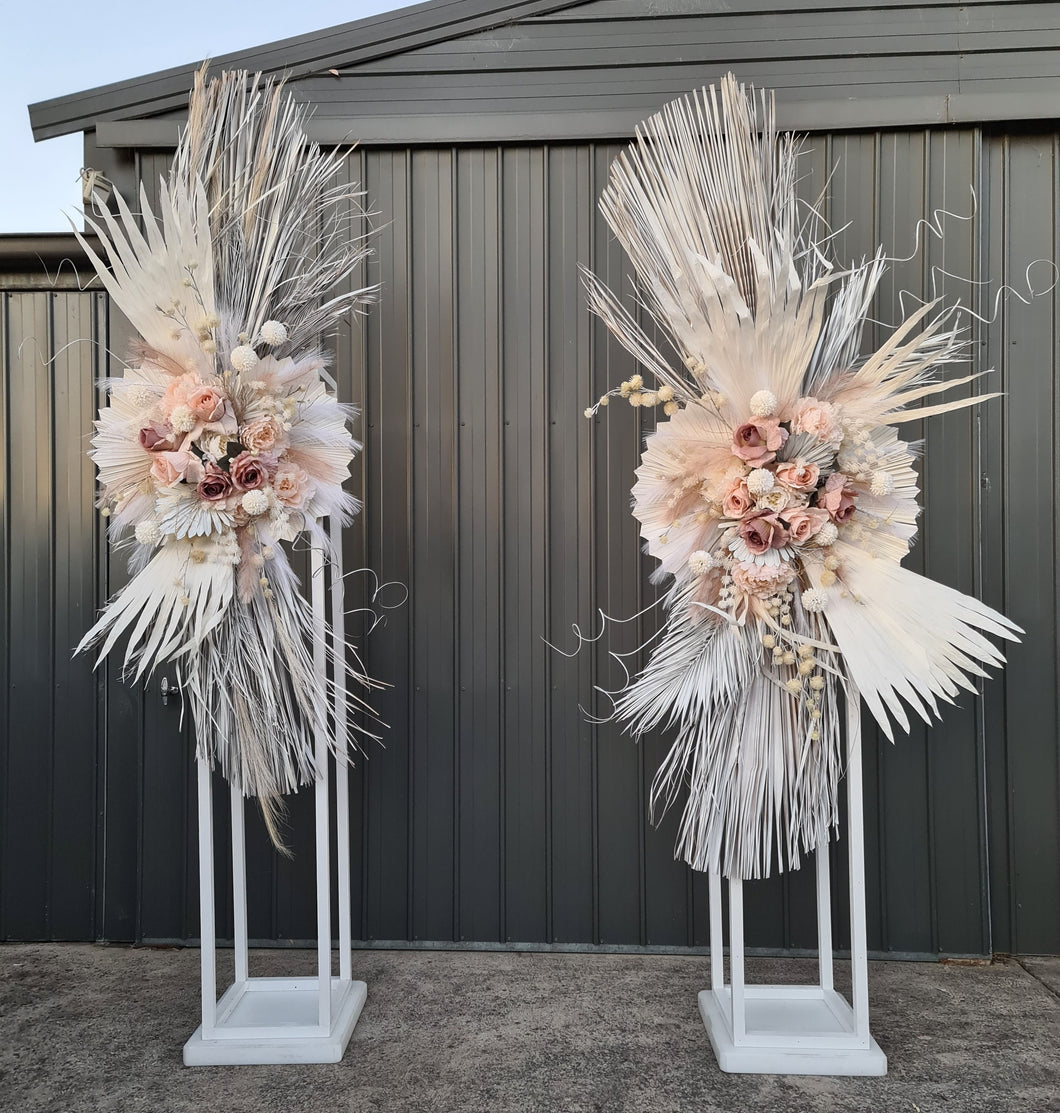 Boho blush romantic arbour flowers  & stands– Package 1 - HIRE ONLY
