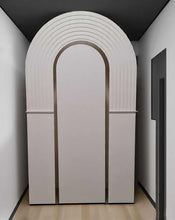 Load image into Gallery viewer, Double arch backdrop ripple - white - HIRE ONLY
