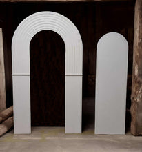 Load image into Gallery viewer, Double arch backdrop ripple - white - HIRE ONLY
