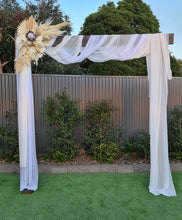Load image into Gallery viewer, Rustic Wooden Arbour arch with boho flowers - HIRE ONLY
