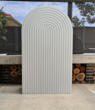 Load image into Gallery viewer, White ripple arch backdrop – 2.1m tall - HIRE ONLY
