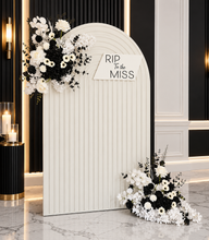 Load image into Gallery viewer, White ripple arch backdrop – 2.1m tall - HIRE ONLY
