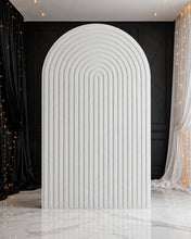 Load image into Gallery viewer, White ripple arch backdrop – 2.1m tall - HIRE ONLY
