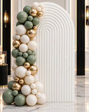 Load image into Gallery viewer, White ripple arch backdrop – 2.1m tall - HIRE ONLY
