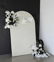 Load image into Gallery viewer, White ripple arch backdrop – 2.1m tall - HIRE ONLY

