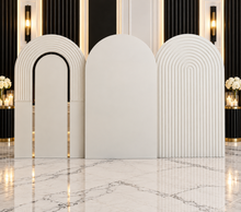 Load image into Gallery viewer, Set of 3 backdrops / arches in white – 2.1m tall - HIRE ONY
