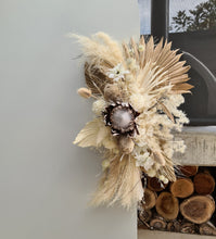 Load image into Gallery viewer, Single white backdrop / arch &amp; 2 x boho flowers - HIRE ONLY
