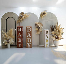 Load image into Gallery viewer, Three white backdrops / arches &amp; 5 x boho flowers - HIRE ONLY
