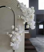 Load image into Gallery viewer, Three white backdrops / arches &amp; 5 x White flowers - Basic Package - HIRE RANGE
