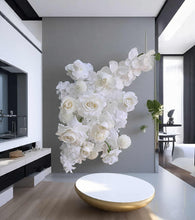 Load image into Gallery viewer, Three white backdrops / arches &amp; 5 x White flowers - Basic Package - HIRE RANGE
