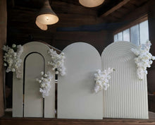 Load image into Gallery viewer, Three white backdrops / arches &amp; 5 x White flowers - Basic Package - HIRE RANGE
