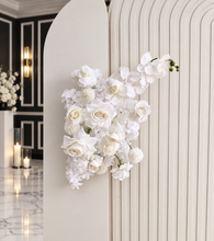 Load image into Gallery viewer, Three white backdrops / arches &amp; 5 x White flowers - Basic Package - HIRE RANGE
