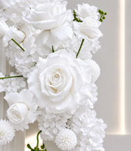 Load image into Gallery viewer, Three white backdrops / arches &amp; 7 x White flowers - Advanced Package 1 - HIRE ONLY
