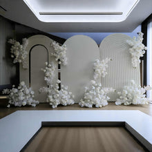 Load image into Gallery viewer, Three white backdrops / arches &amp; 9 x White flowers - Advanced Package 2 - HIRE ONLY
