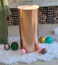 Load image into Gallery viewer, Rose Gold cylinder plinth cake or flower stand - 90cm - HIRE ONLY
