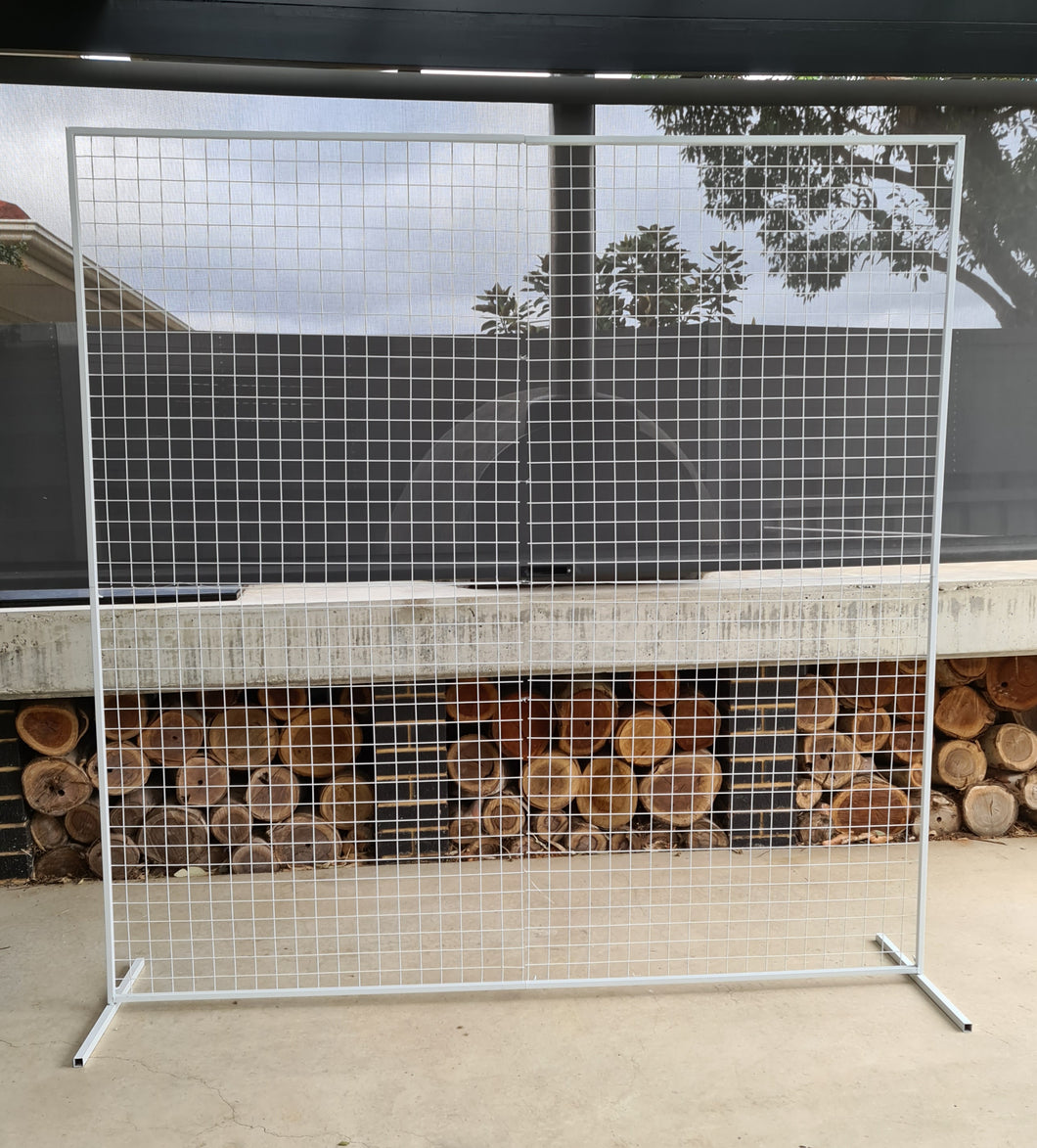 White mesh backdrop 2m x 2m - HIRE ONLY